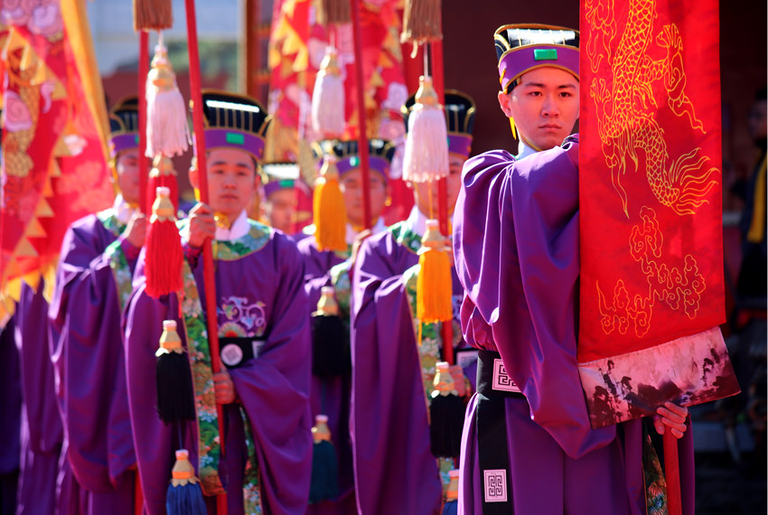 长春文庙大成殿前月台,祭孔典礼的核心空间