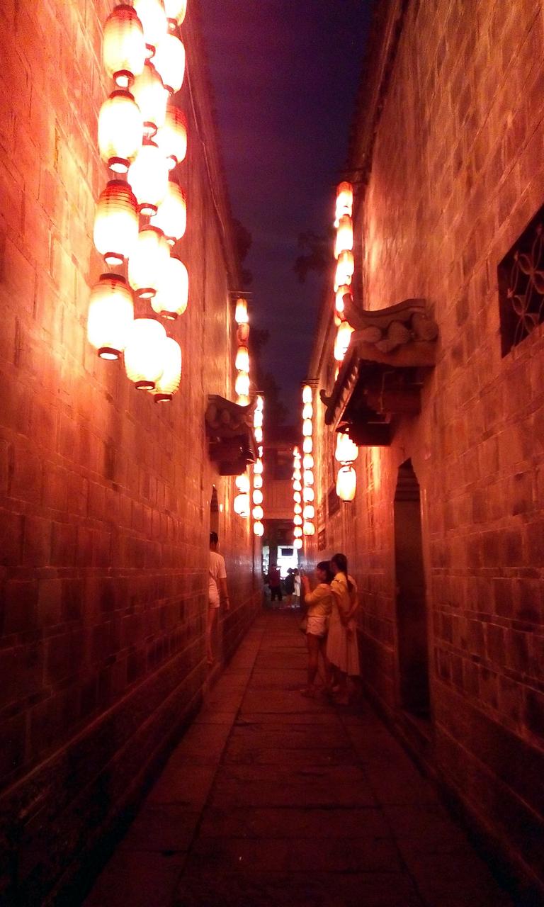 锦里夜景中的红灯笼