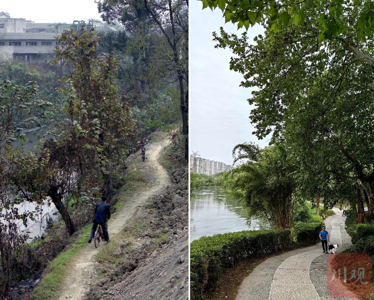 沙河滨河步道与河道断面