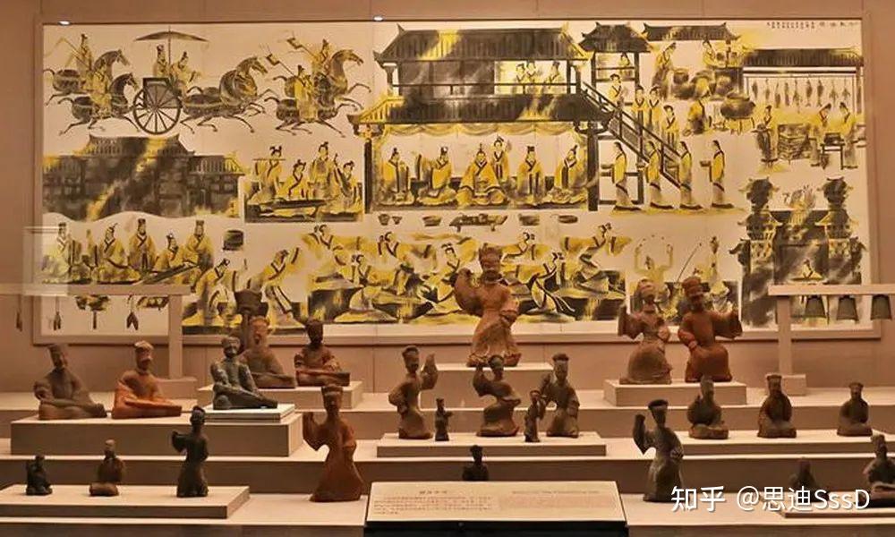 四川博物院汉代陶石馆展厅中的陶俑群