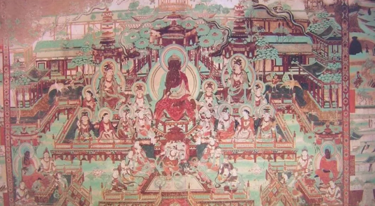 榆林窟壁画:盛大的佛国净土场景