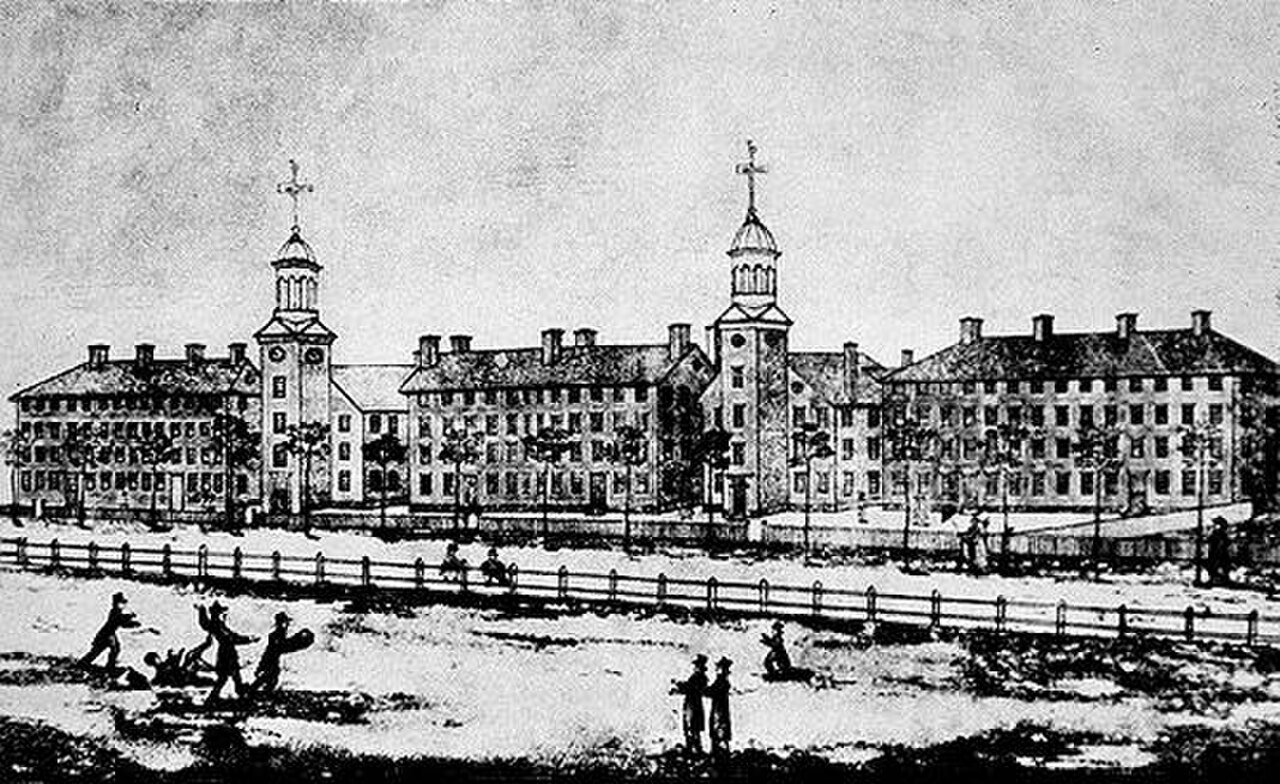 Historical view of Yale’s Old Brick Row