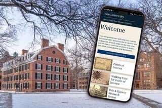 Connecticut Hall in the Yale and Slavery walking tour