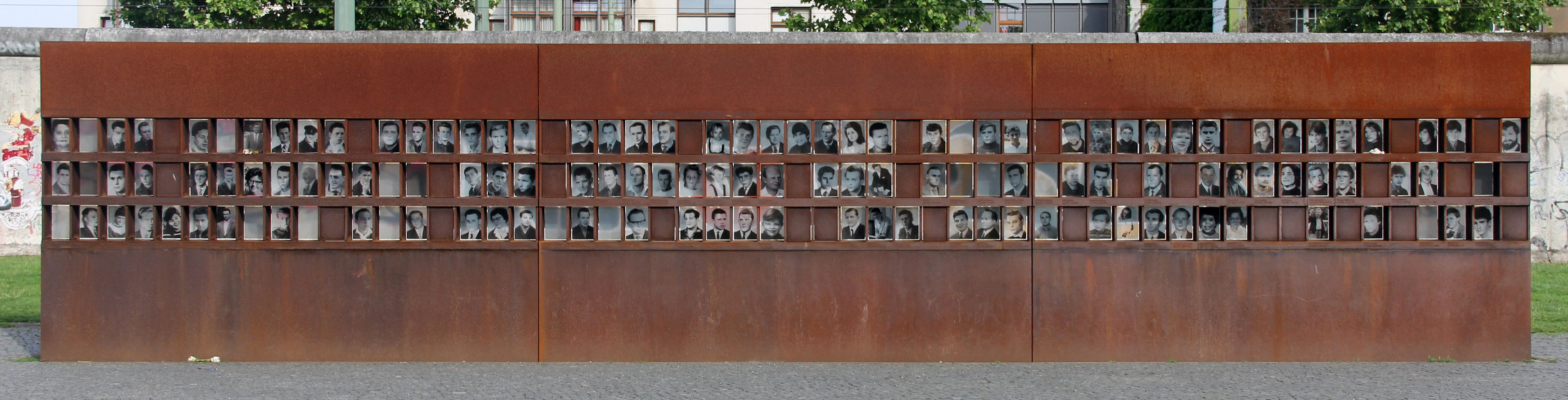 Window of Remembrance rusted steel portrait panels