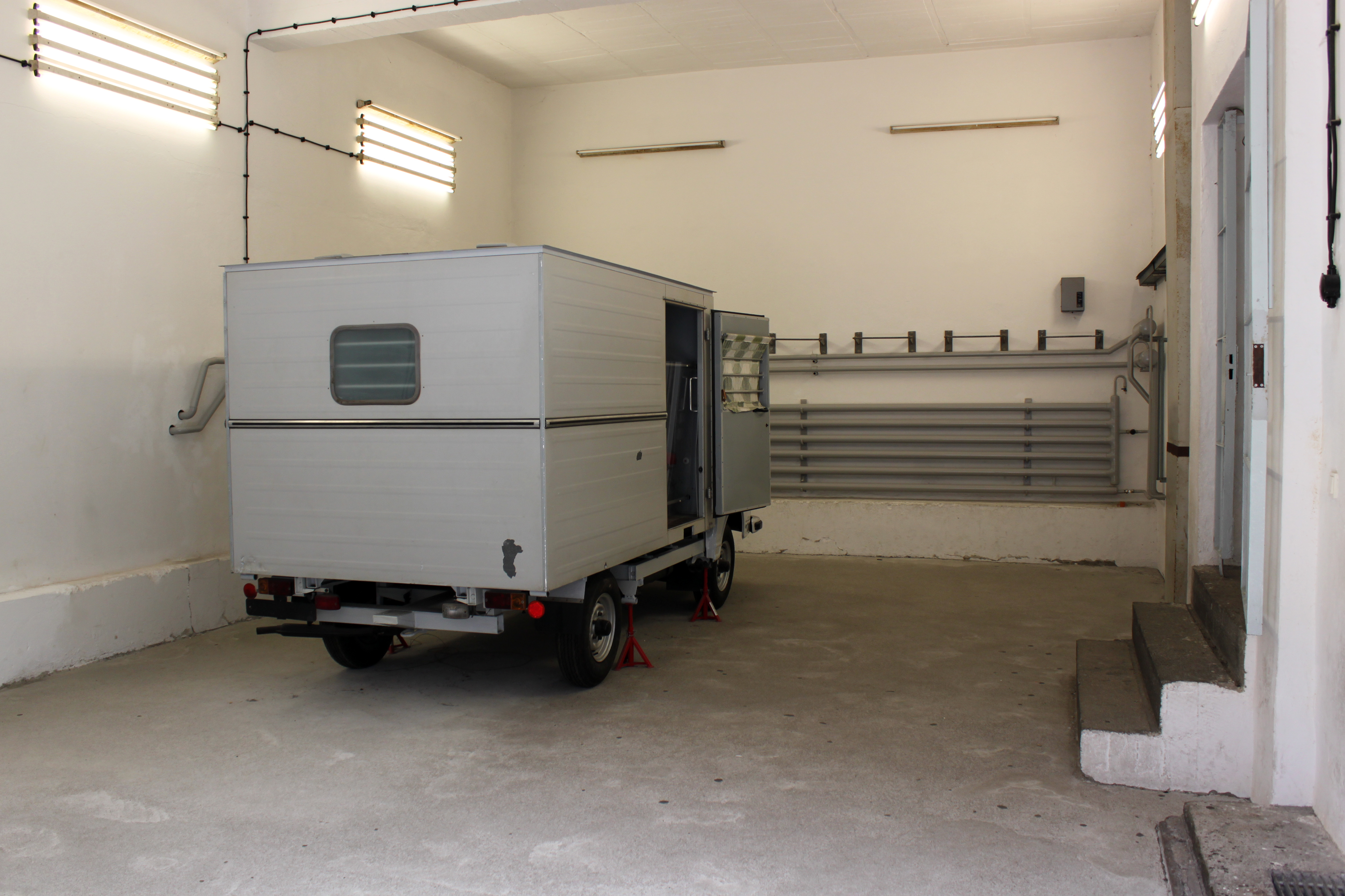 Prison transport Barkas B1000 van in the Hohenschoenhausen lobby