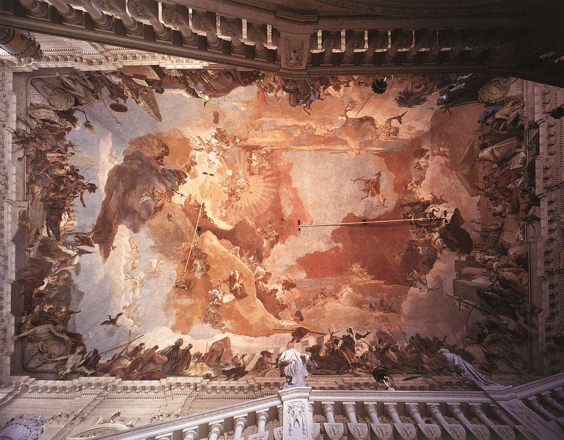 Tiepolo 天顶画：阿波罗与四大洲