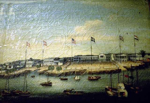 1780年油画十三行商馆区全景