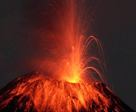 火山喷发机制示意图