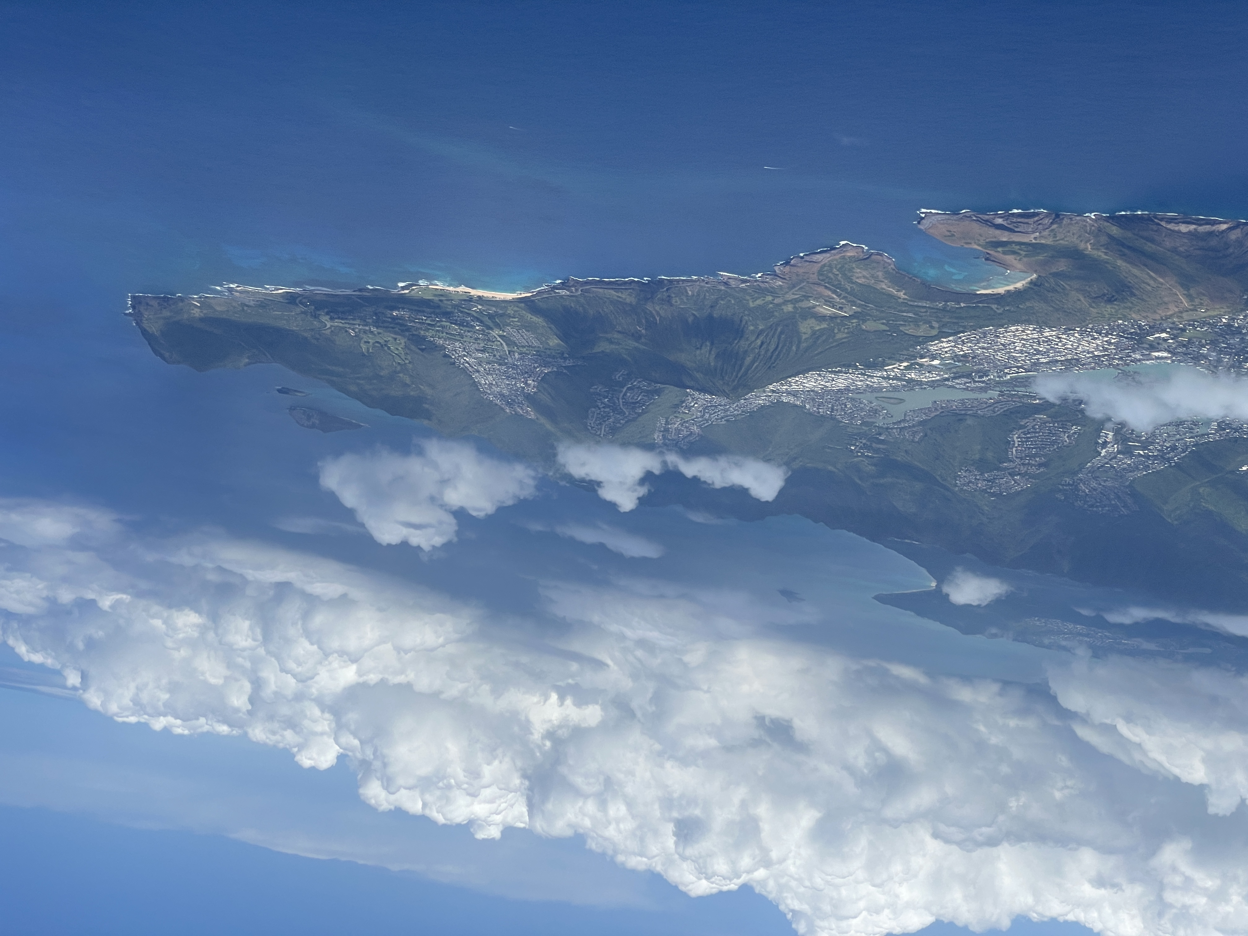 Aerial view of Hanauma Bay, Koko Crater and Hawaii Kai