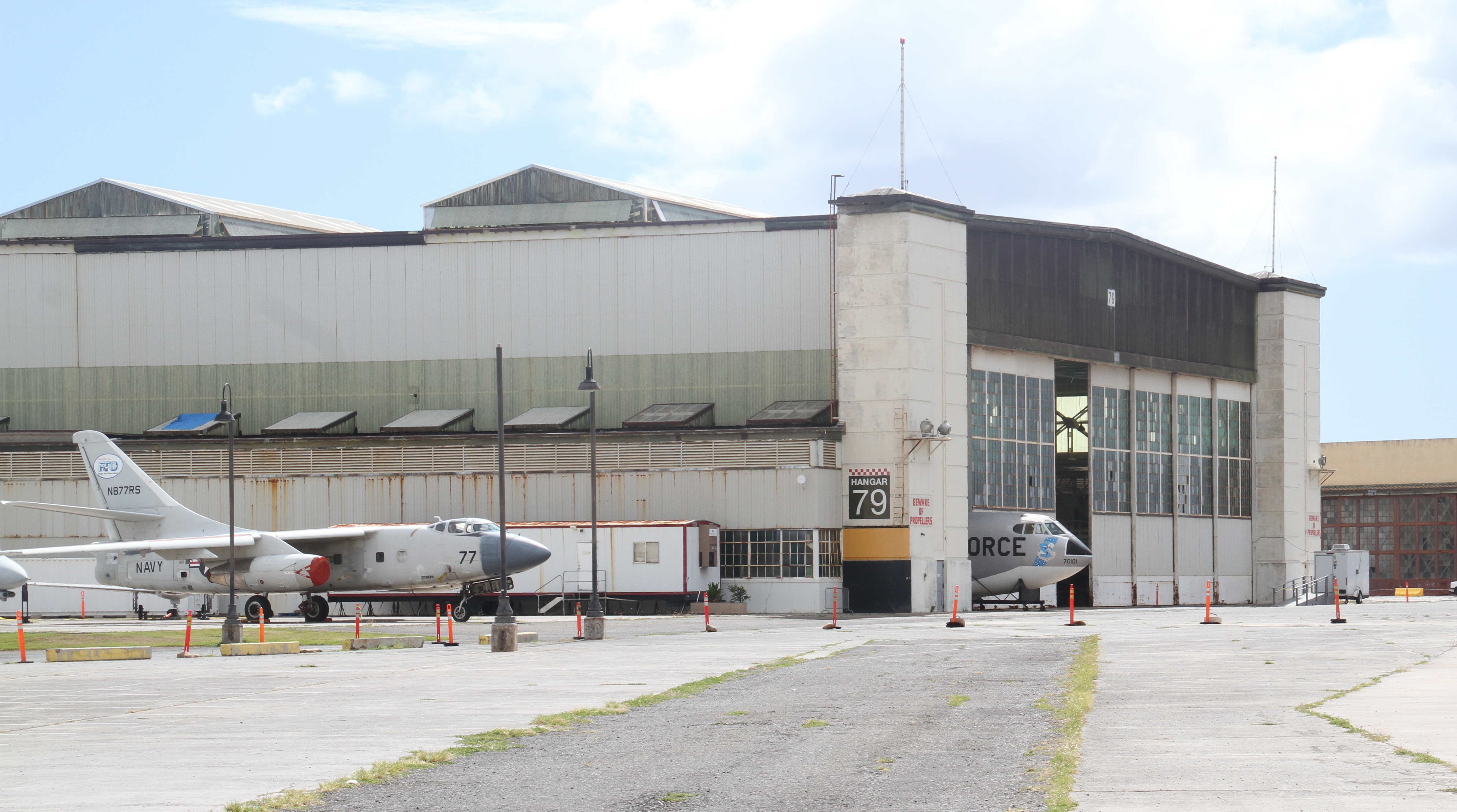 Hangar 79 close view of doors and walls