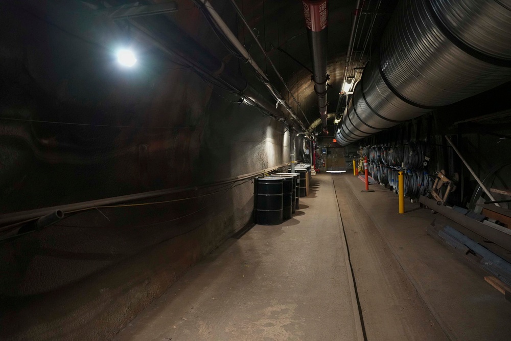 Venting ductwork staged in a Red Hill tunnel for Tank 6 degassing