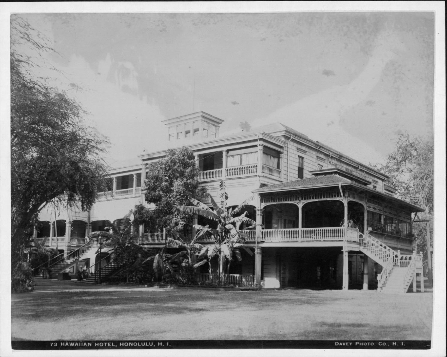 Waikīkī 低密度岸线档案图，约 1897-1904，早于 1927 年 Royal Hawaiian Hotel