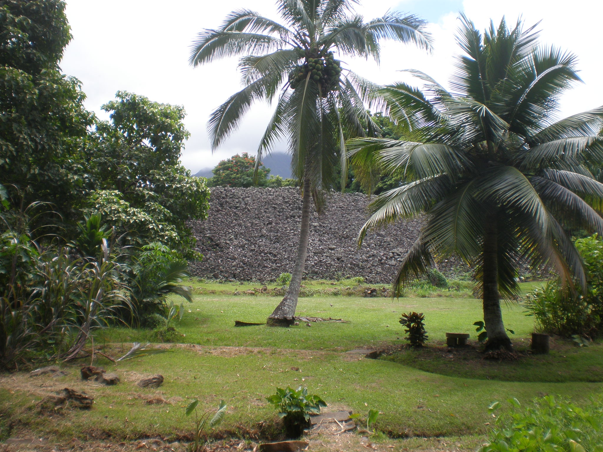 Garden view of Ulupō Heiau platform