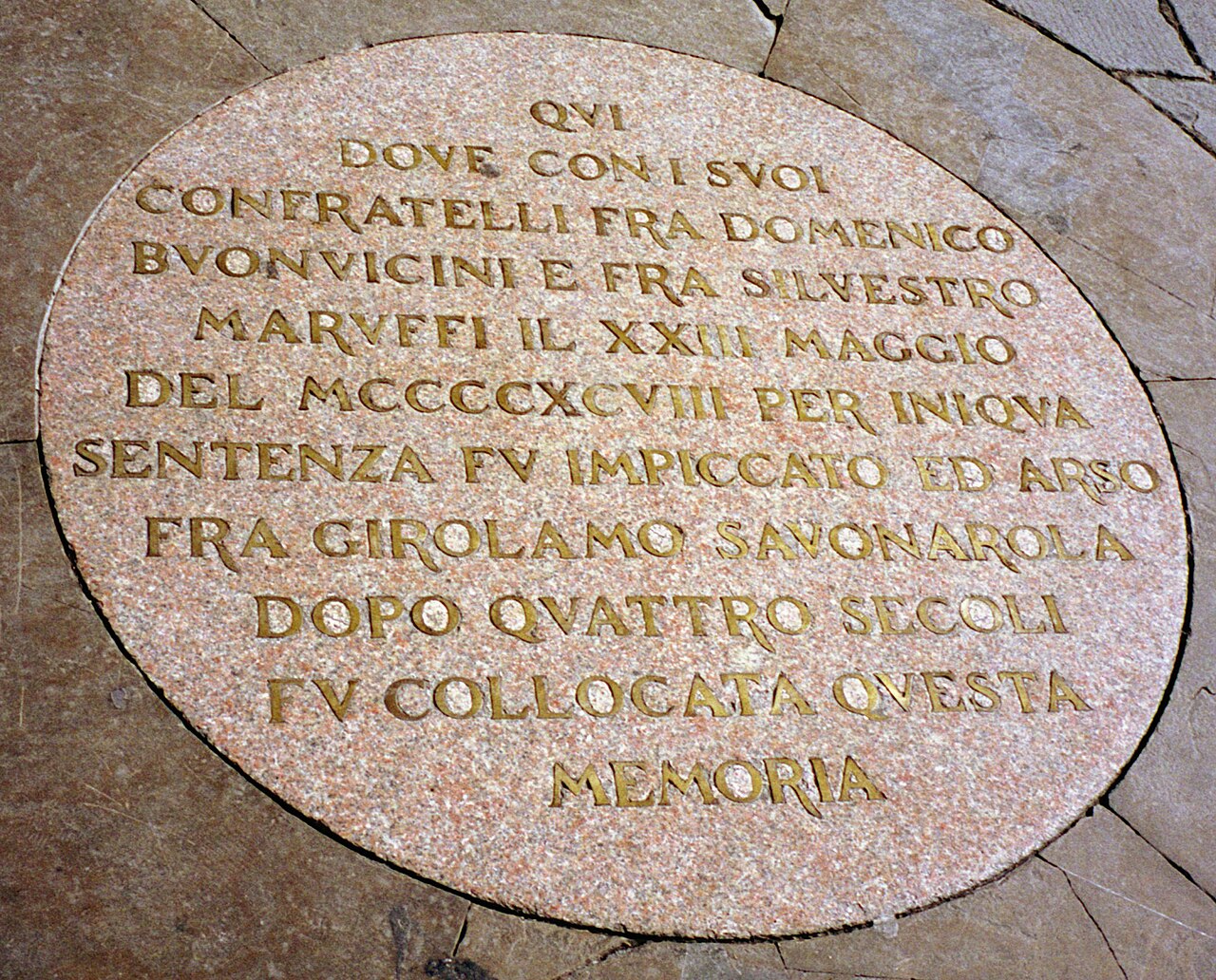 Savonarola 处刑位置圆牌