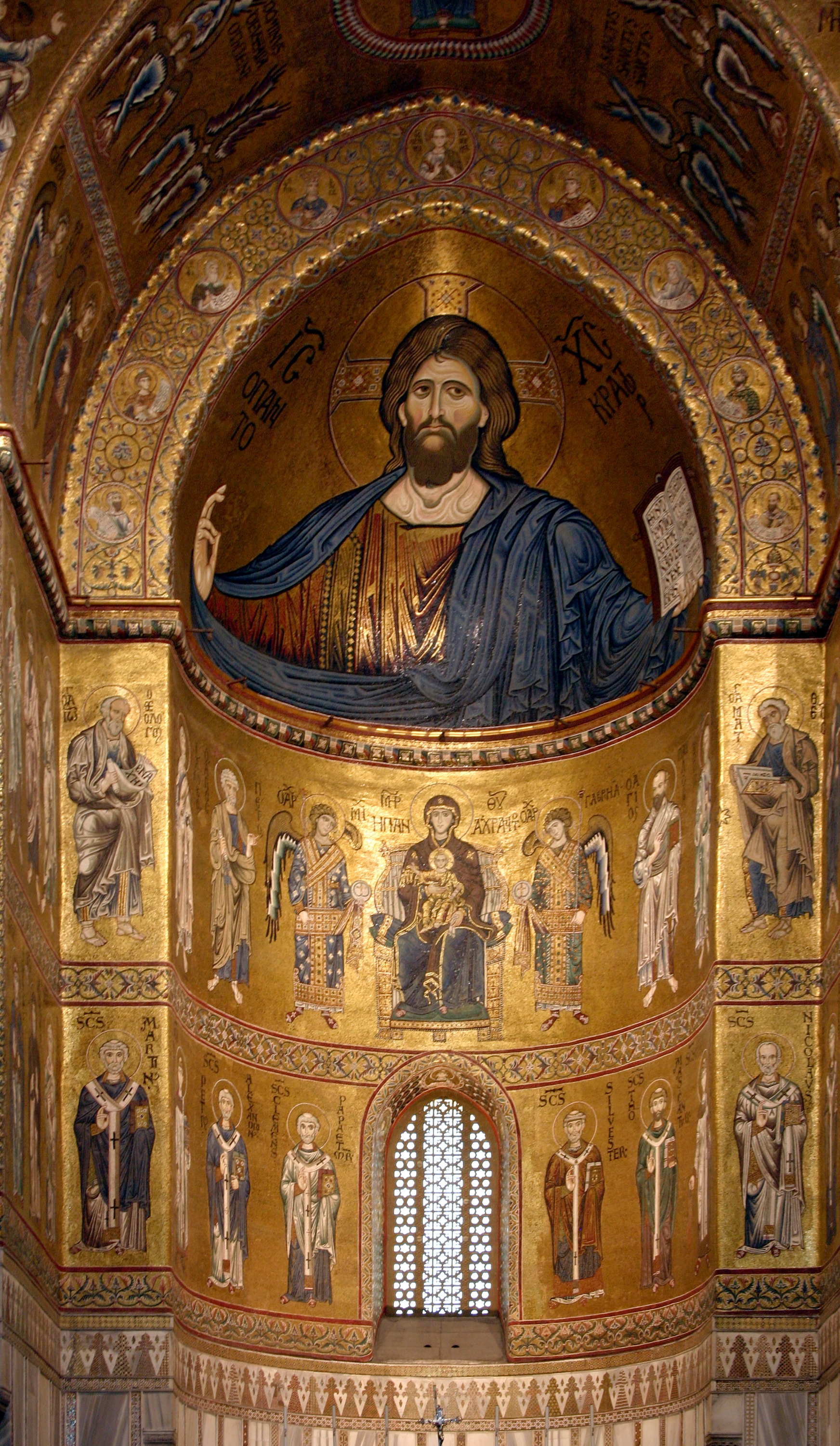 Monreale 大教堂后殿全景马赛克