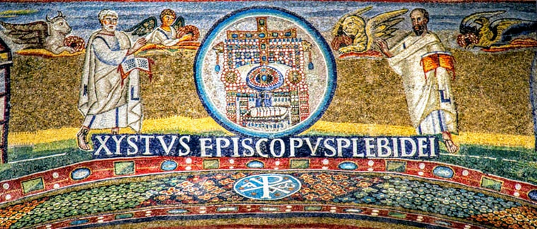 Etimasia 空置宝座与题字 Xystus Episcopus Plebi Dei