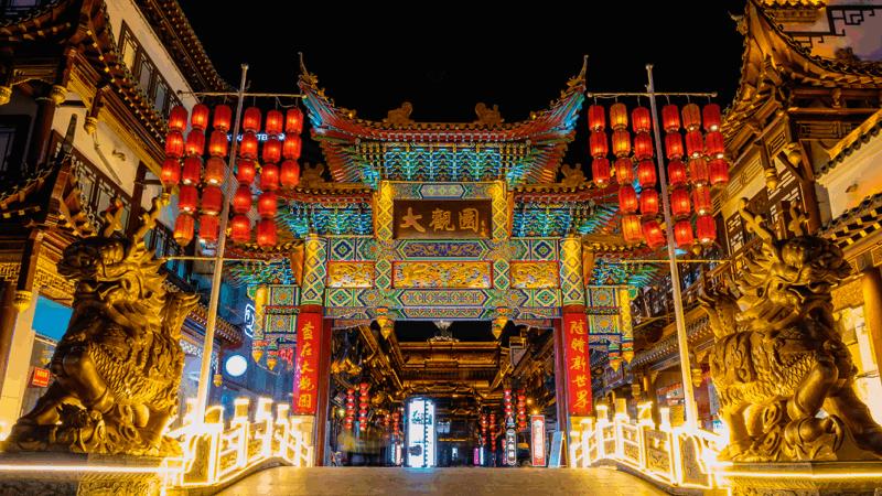 大观园北区仿古商业街内景