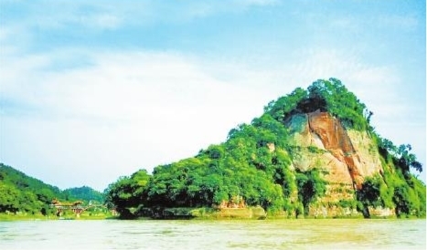乌尤寺山门与离堆景观