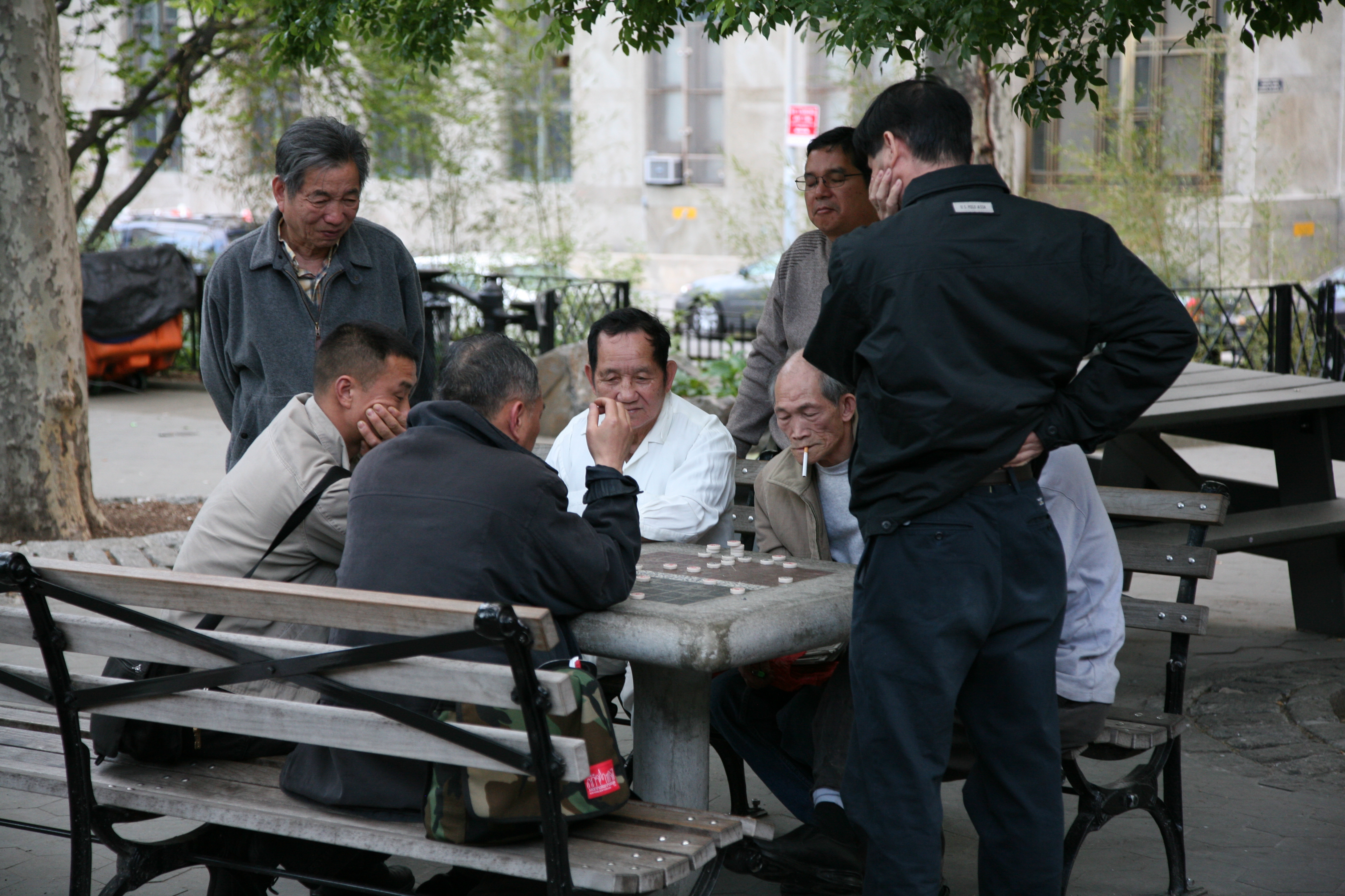 Columbus Park 里的中国象棋对弈