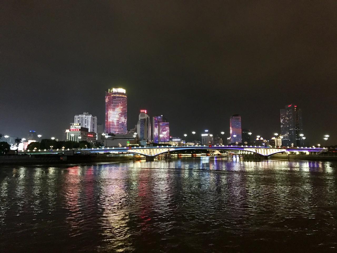 三江口夜景:从庆安会馆看奉化江和姚江汇合
