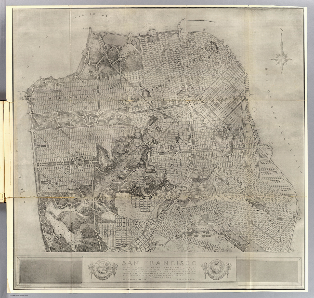 Burnham Plan 1905 全景规划图