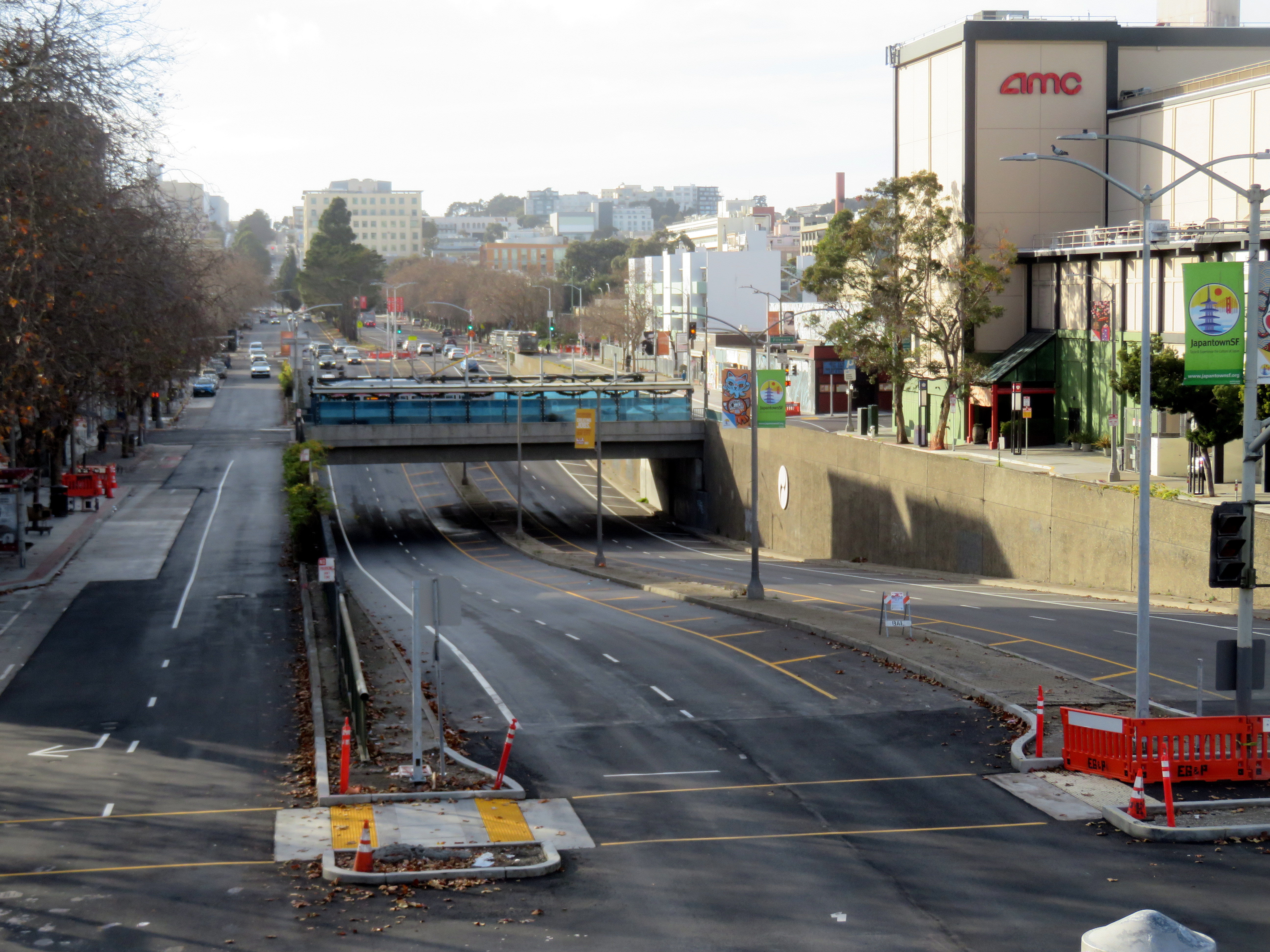 Geary Boulevard underpass at Fillmore Street