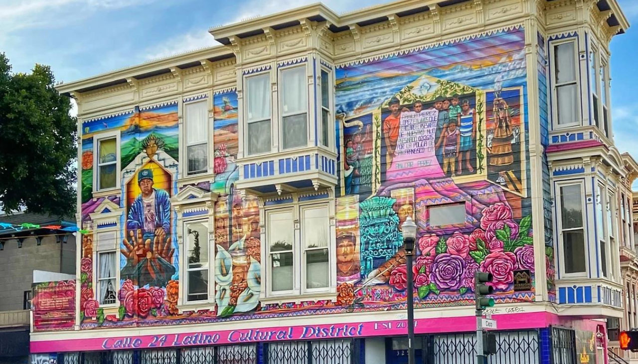 24 街 Calle 24 拉丁裔文化区的 mural 街景