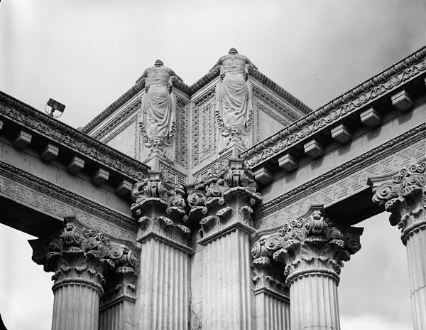 Palace colonnade with Weeping Ladies statues