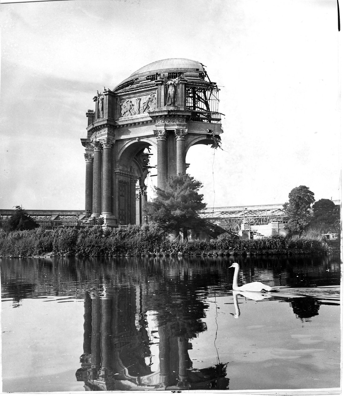 Palace of Fine Arts under reconstruction, 1964
