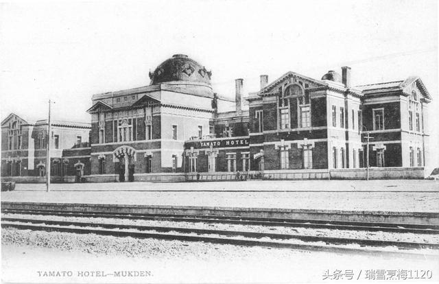 大和旅馆旧影，中山广场旁的白砖建筑