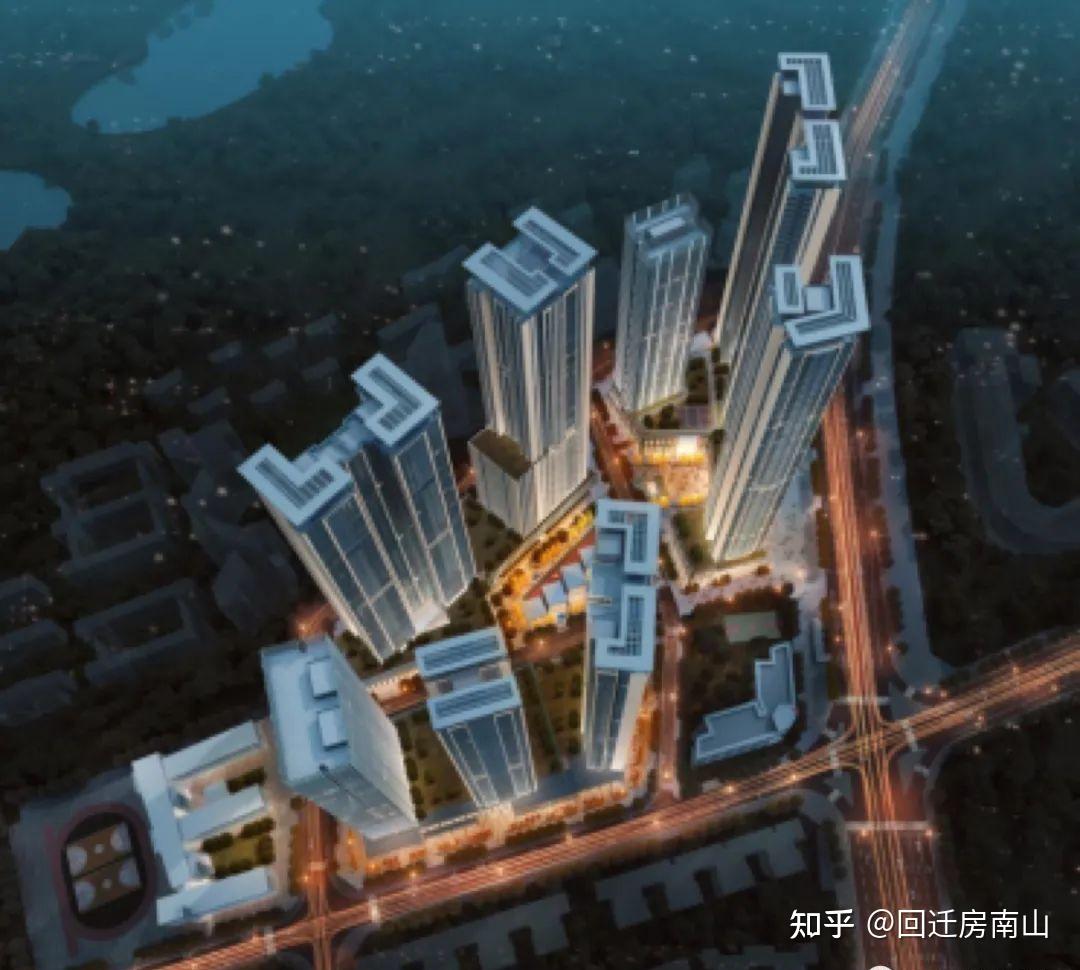 桂庙新村旧改前航拍：握手楼与远处科技园高楼形成鲜明层次