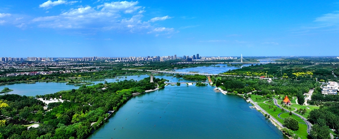 滹沱河明曦湖公园河湖广场