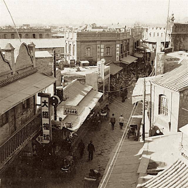 石家庄北站历史街景:正太铁路窄轨与沿街商铺