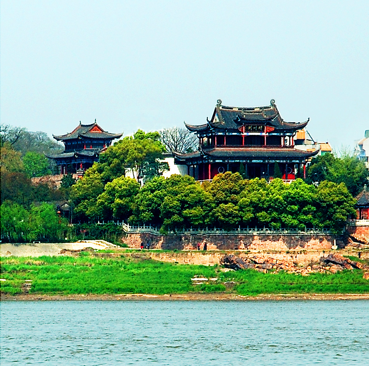 晴川阁与两江交汇