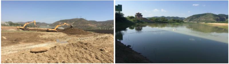 延河安塞段河道湿地整治前后对比