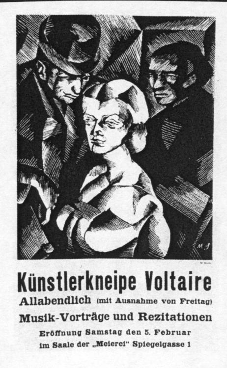 1916 年 Marcel Słodki 为 Cabaret Voltaire 制作的海报